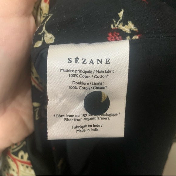 Sezane Capri Mini Dress Black Multi Paisley Size 34 Size US 2 - Picture 7 of 16